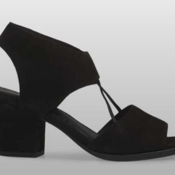 Eileen Fisher Doe tumbled nubuck sandal in black - Picture 1 of 7